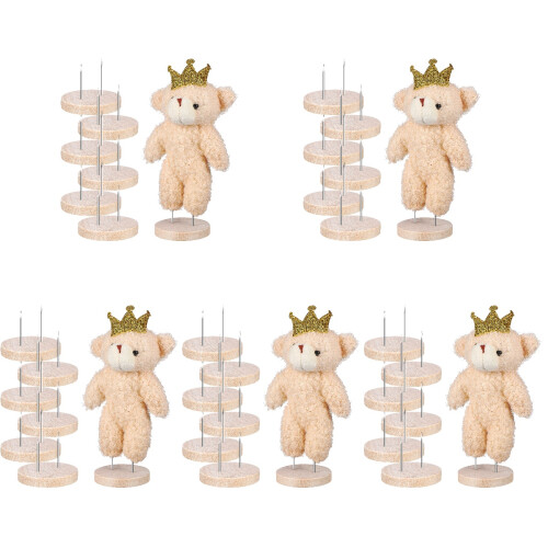 30pcs Wooden Felt Dolls Display Stand Needle Felting Holder 1