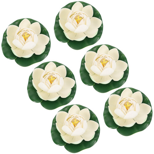 24pcs Garden Lotus Floating Decor Simulation Flower Pond 1