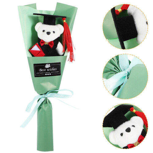 5pcs Graduation Flower Bouquet with Plush Bear Ornament 2