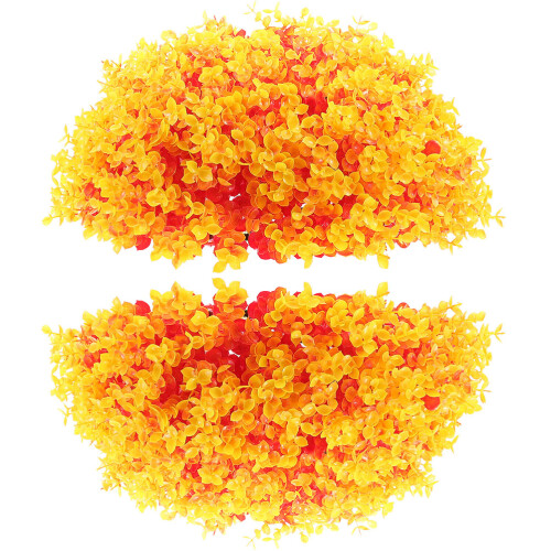 2Pcs Orange Artificial Topiary Ball Plastic Hanging Decor for Ceiling