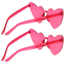 10pcs Heart Shaped Rimless Sunglasses Outdoor Eyewear