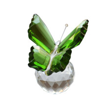2Pcs Green Crystal Glass Table Ornament Decorative Desktop Art Crafts