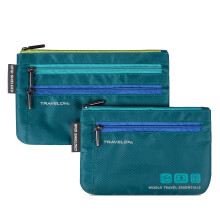 Sada 2 organiz  rov na peniaze a pas Travelon World Travel Essentials, p  via tyrkysov