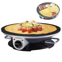 Non-Stick Tortilla Maker, 13-Inch Electric Crepe Maker with 3-Speed Temperature Control, 1200W Stainless Steel Pancake Grill