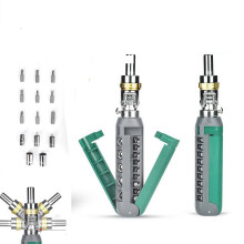 14-in-1 Ratcheting Screwdriver Set with Magnetic Tip, 180 Adjustable Angle for Phillips Flathead Torx Hex Square Green