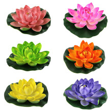 12Pcs Vivid Fake Lotus Dance Props for Home Pond and Fountain