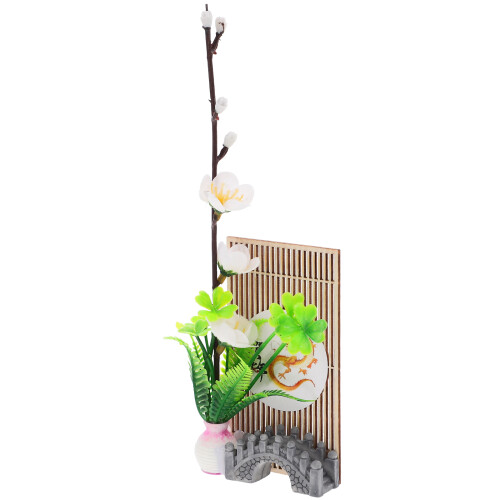2Pcs White Artificial Flower Sushi Plate Decorations for Hotel Dining