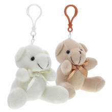4St Zachte Mini Knuffelberen Hangers Met Strik Voor Zakdecoratie