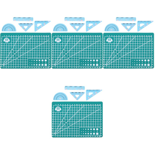 4 Sets Mini Doll School Supplies Ruler Mat Learning Props 2