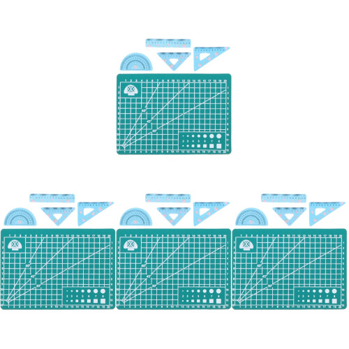 4 Sets Mini Doll School Supplies Ruler Mat Learning Props 1