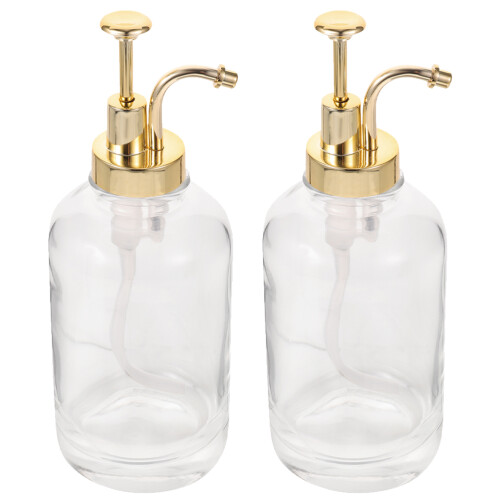 2pcs Transparent Glass Coffee Syrup Dispenser Bottles