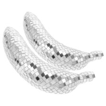 4Pcs Mirror Disco Banana Ornament Foam Glass Fruit Table Decor