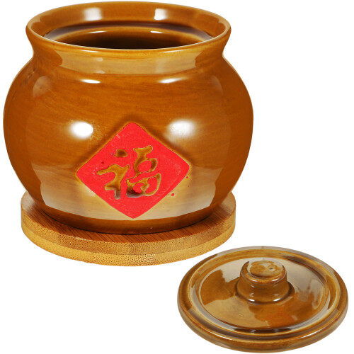 2sets Retro Ceramic Stew Pot Food Container 2