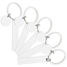 20pcs Stainless Steel Blank Keychains for Engraving
