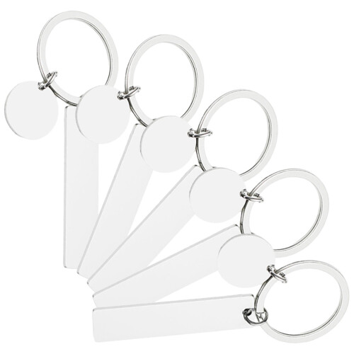 20pcs Stainless Steel Blank Keychains for Engraving