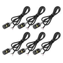 6Pcs Car LED Eagle Eye License Plate Light Black Aluminum Shell