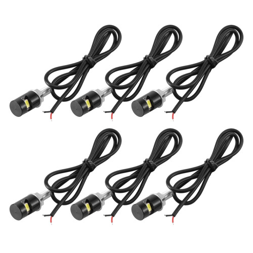 6Pcs Car LED Eagle Eye License Plate Light Black Aluminum Shell