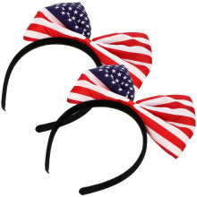 10pcs Patriotic American Flag Bow Headband 4th of July Hair Accessory