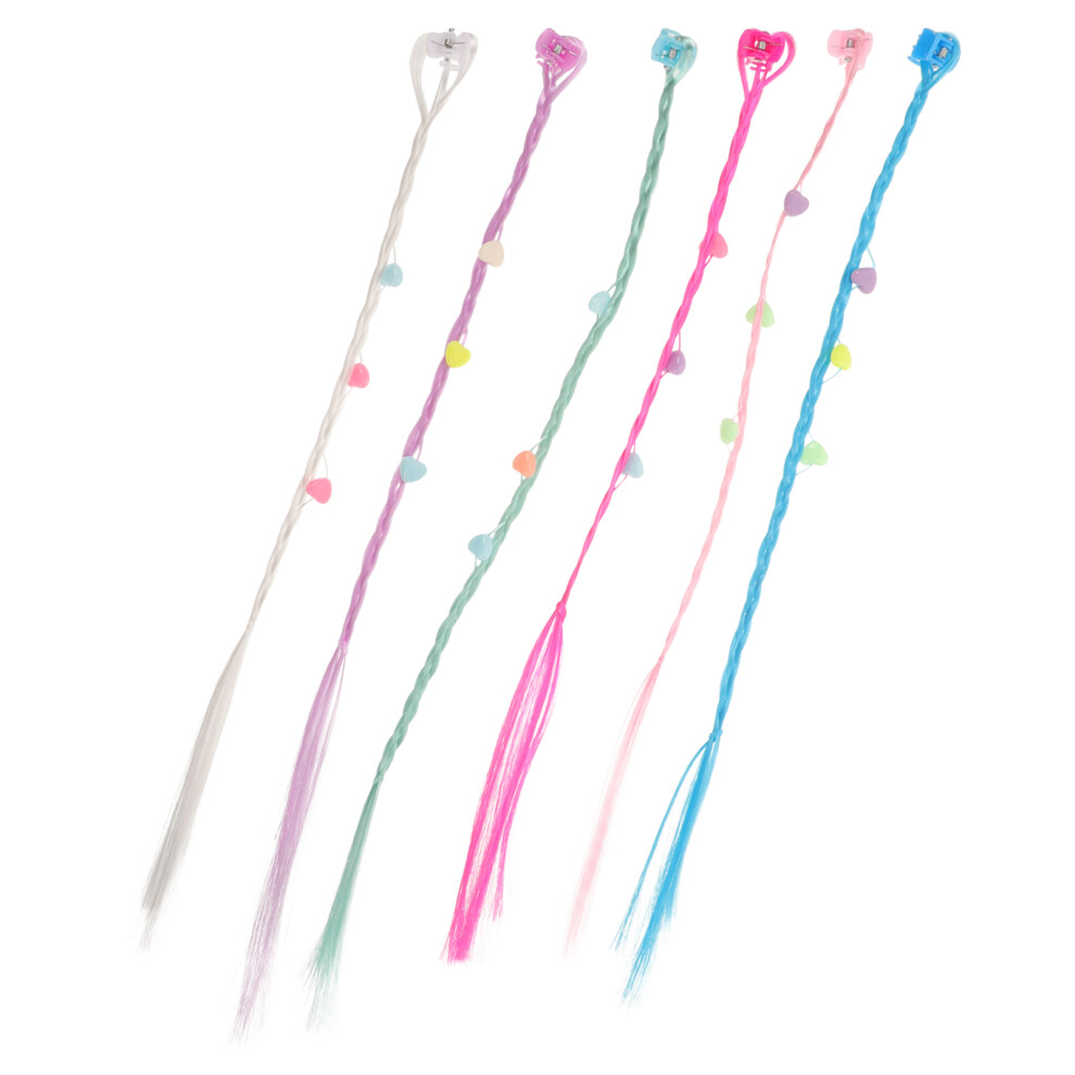 Inoomp Unisex 6Pcs Braids Hair Extensions Small Claw Clip Wig For Kids