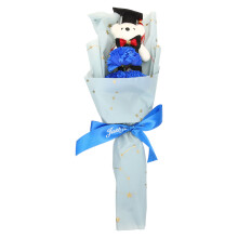 Graduation Bear Scented Soap Flower Bouquet Gift