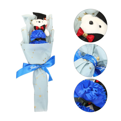 Graduation Bear Scented Soap Flower Bouquet Gift 1