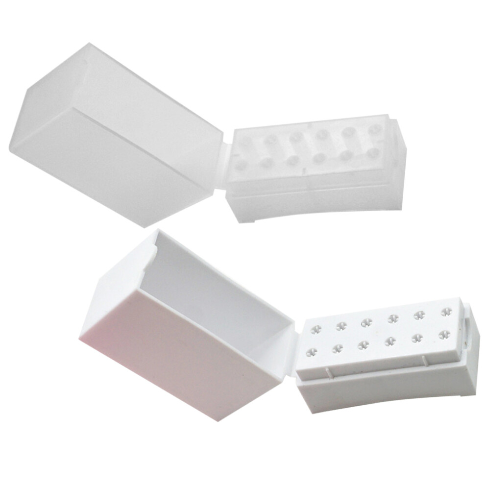 Inoomp 2Pcs Nail Drill Bit Storage Box Holder Stand