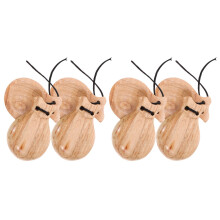 4pairs Wooden Castanets Finger Percussion Instruments for Adults