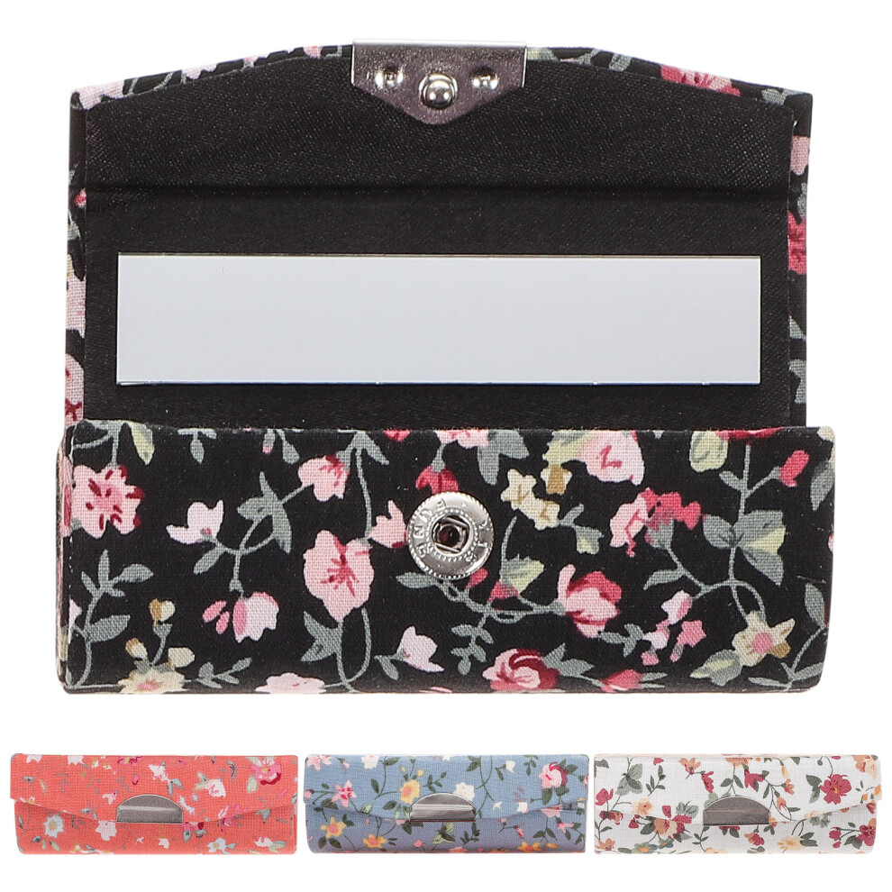 Solustre 4Pcs Lipstick Holder Flower Themed Purse Box
