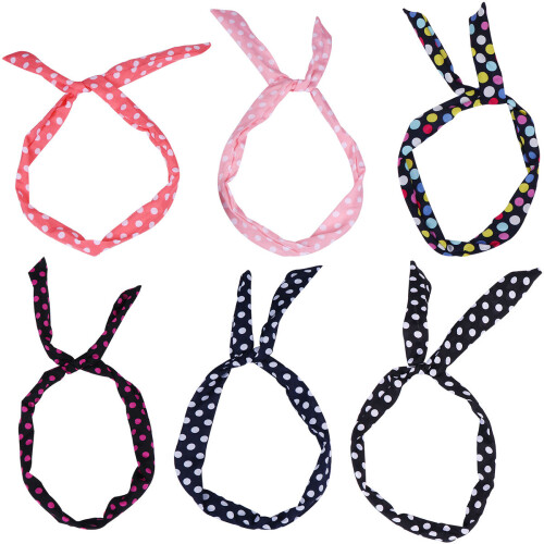 18pcs Bow Wire Headbands Retro Hair Hoops