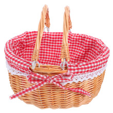 Woven Garden Harvest Basket with Handle for Vegetables Fruits Bread