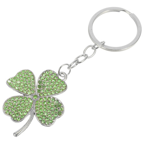 5pcs Four Leaf Clover Keychain Lucky Shamrock Key Ring Car Charm 2
