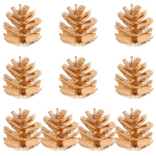 40pcs Gold Plastic Pine Cones Holiday Decor for Vase Fillers Home