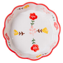 Ceramic Salad Bowl Dessert Breakfast Wave Pattern Bowl