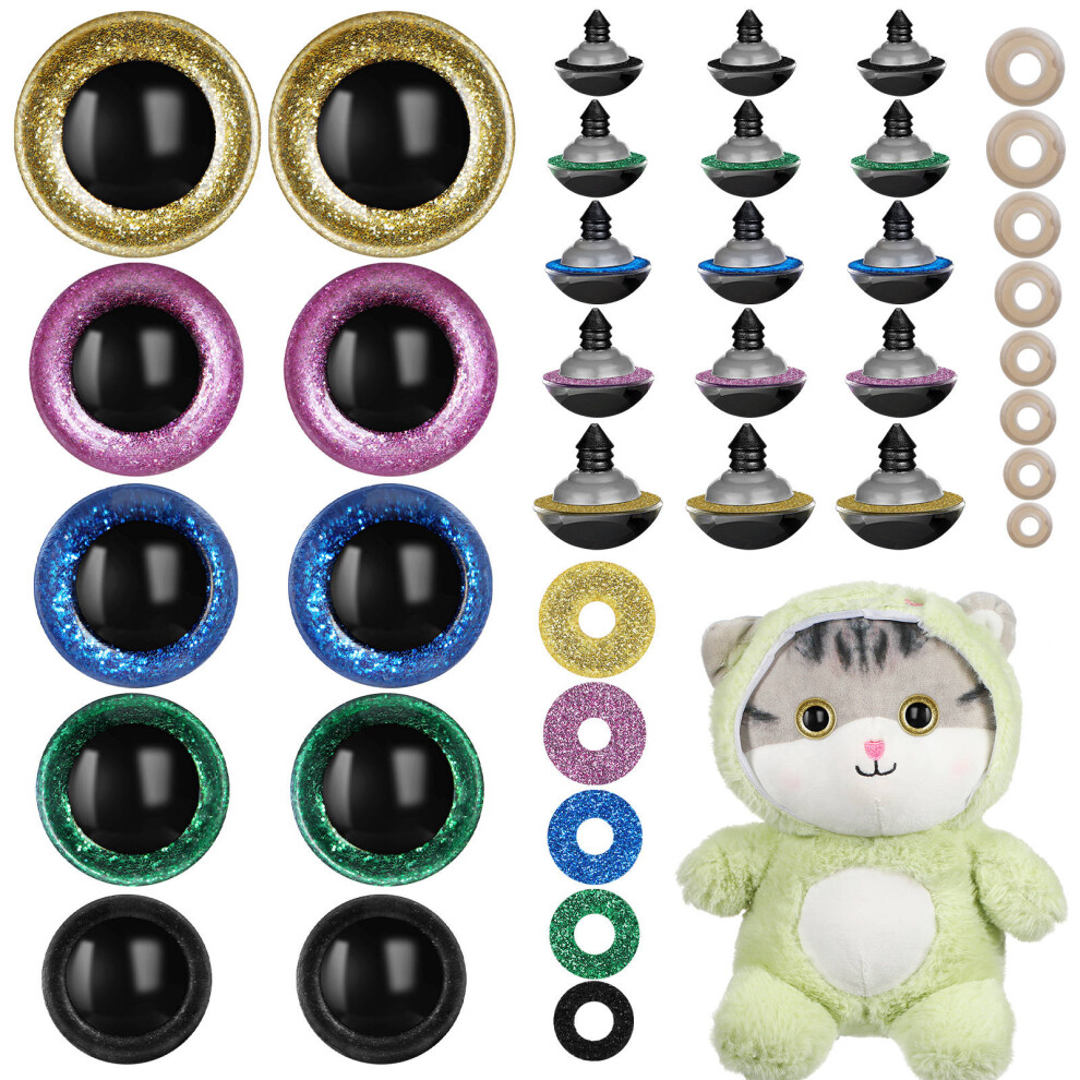 80pcs Realistic Plastic Doll Eyes with Washers for DIY Crafts-image-OPC-PKBN26S-NEW