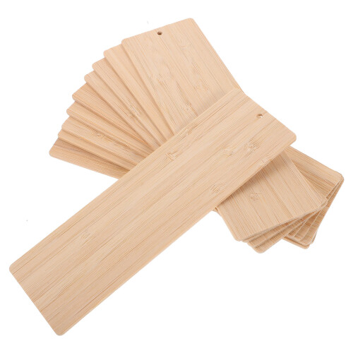 40pcs Unfinished Bamboo Bookmarks Rectangular Cutouts Crafts 2
