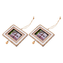 2pcs Wooden Picture Frames Square Wall Hanging for Living Room Bedroom