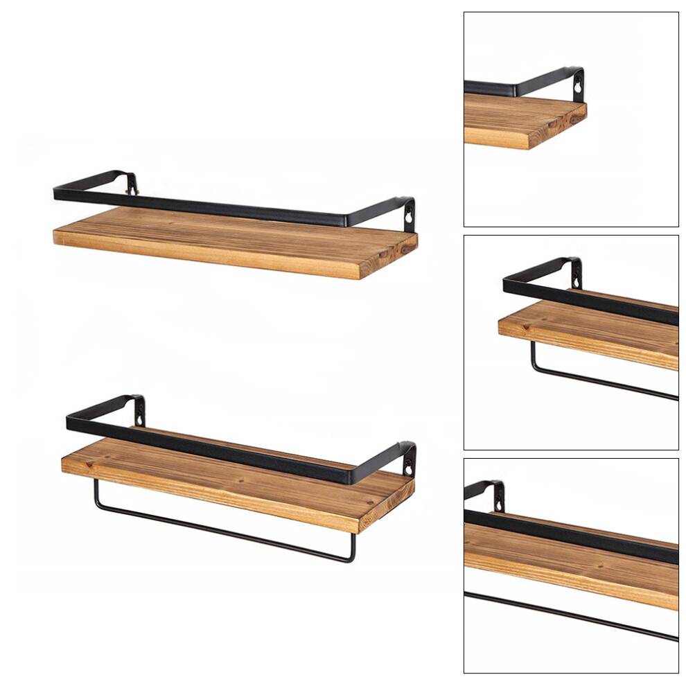 3Pcs Modern Wall Hanging Shelf Iron Pine Storage Rack 3181510374601