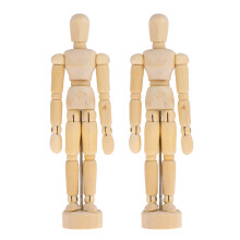 2pcs Wooden Jointed Mannequin Figures for Artists Drawing Painting