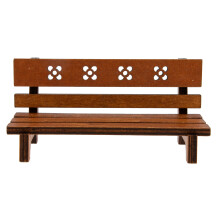 3Pcs Bench Brown Small House Decoration Miniature Furniture