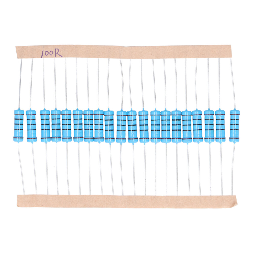 20Pcs 100 Ohm Resistors Metal Film 2W 1% Tolerance