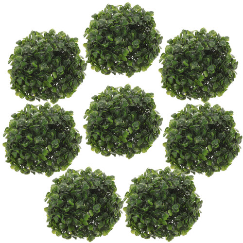 16pcs Artificial Grass Ball Pendant Green Leaves Decor