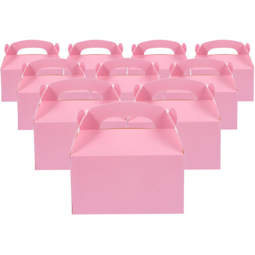 10Pcs Pink Paper Cake Boxes Bakery Dessert Boxes for Gift Wrapping 1