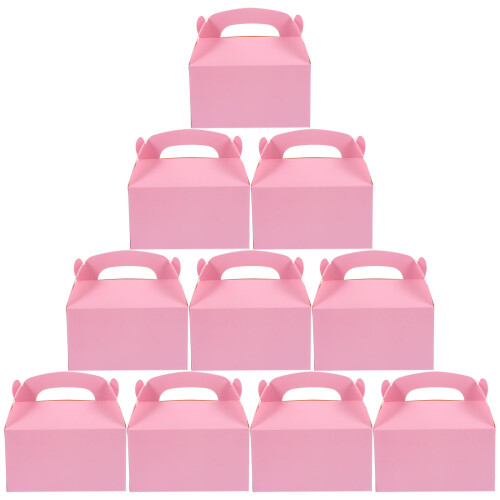 10Pcs Pink Paper Cake Boxes Bakery Dessert Boxes for Gift Wrapping 2