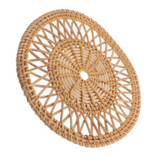 Braided Round Rattan Coasters Insulated Hot Pot Mats for Home Use
