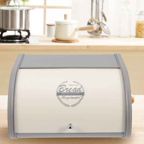Metal Bread Bin Holder for Desktop and Corner Storage 2