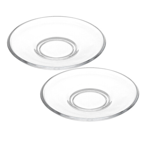 6pcs Clear Glass Dessert Plates Round Appetizer Saucers 1