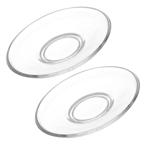 6pcs Clear Glass Dessert Plates Round Appetizer Saucers 2