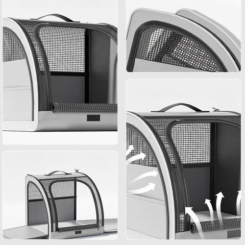 Travel Bag for Cats, Grey Multifunctional Pet Backpack for Medium Cats, Durable Material, Comfortable Design 1