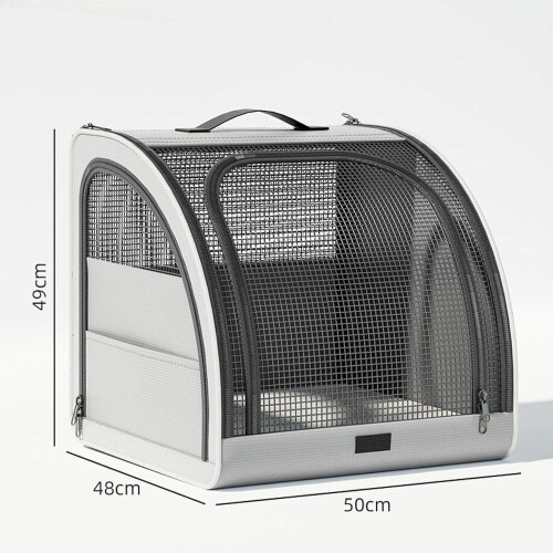 Travel Bag for Cats, Grey Multifunctional Pet Backpack for Medium Cats, Durable Material, Comfortable Design 2