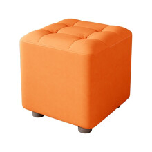 Home Low Stool Sofa Chair - High-Grade Simple Soft Pack Shoe Changing Stool, Orange, Medium Size